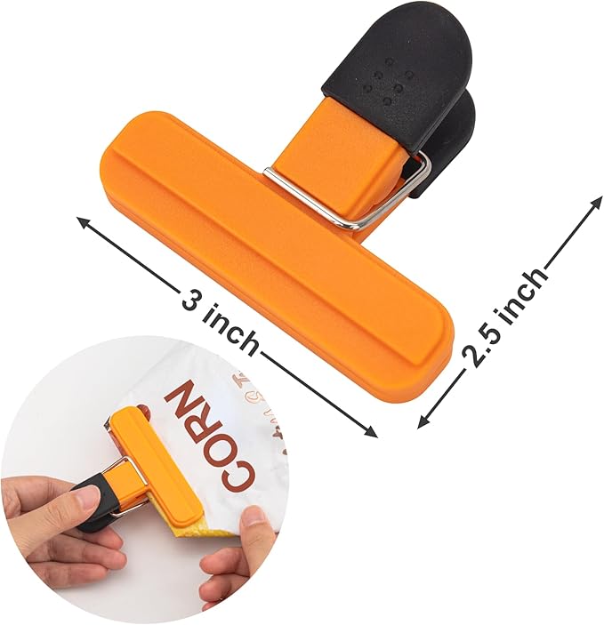 EWOID Chip Clips, 12 Pack Food Clips, Snack Bag Clip, Plastic Heavy Duty Seal Grips for Food Storage, Home, Office and More(3 x 2.5 Inch)