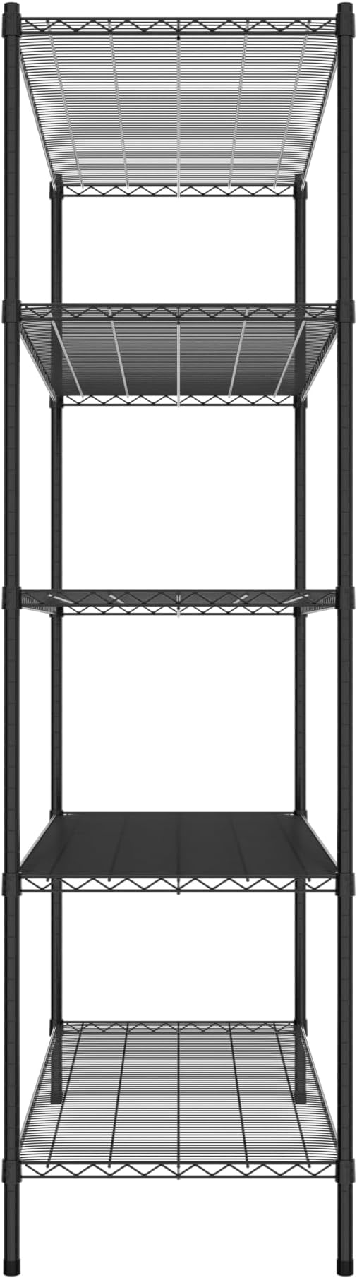 Commercial NSF Listed Black Epoxy Stationary Wire Shelving Kit 24" x 60" x 86", with 5 Shelves Perfect for Warehouse, Walk-in Refrigerator, Freezer, Grocery Store, Restaurant, Dishroom