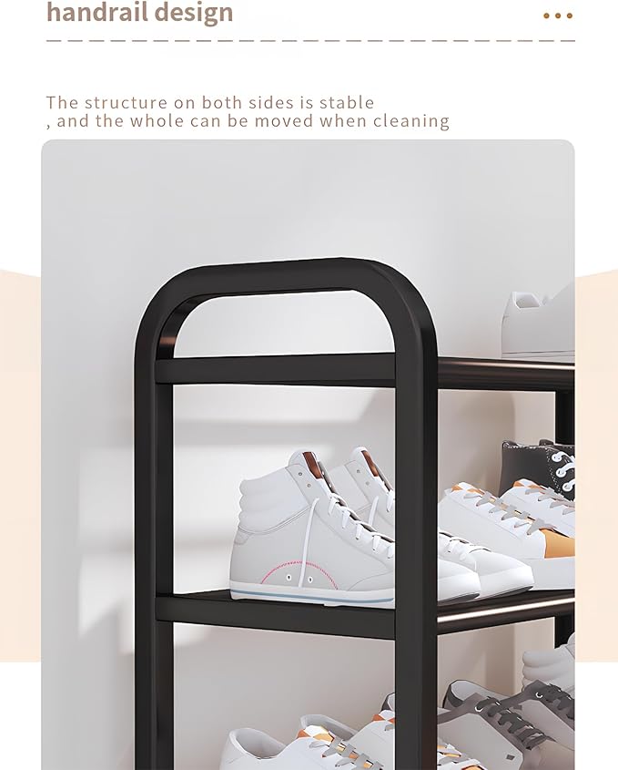 Expandable Shoe Rack Narrow Vertical Organizer Cabinet Sturdy Free Standing Shoe Rack Storage Shelf for Closet, Entryways, Hallways & Living Rooms 4 Tier - 23.6" W Hold 12 Pairs