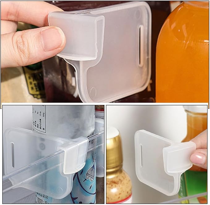 Housoutil 100 Pcs Refrigerator Side Door Partition and Fridge Drawer Divider Adjustable Food Storage Organizer for Kitchen and Pantry Space Management