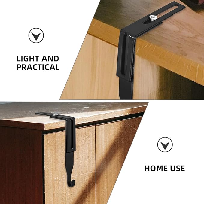 Garneck 2pcs Adjustable Metal Over Door Cabinet Hooks Heavy Duty Hanging Organizer for Bedrooms and Cupboards Wear-resistant Storage for Coats Bags Scarves