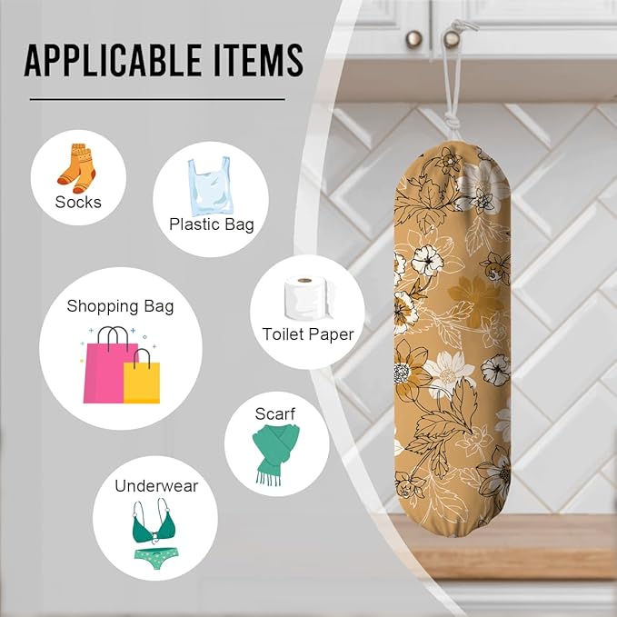 Cute Plastic Bag Holder, Reusable Shopping Garbage Bags Storage Organizer, Vintage Home Decor for Kitchen Pantry, Kitchen Housewarming Gifts, Present for Women Grandma Mom
