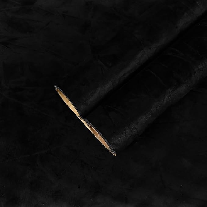 CHIHUT 12''x100'' Black Self Adhesive Velvet Flocking Liner for Jewelry Drawer Craft Fabric Felt Velvet Drawer Liner Sheets Removable Soft Velvet Wallpaper Peel and Stick for Bedroom Dresser DIY