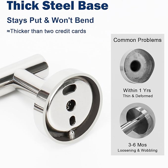 NearMoon Bathroom Toilet Paper Holder, Premium SUS304 Stainless Steel Rustproof Wall Mounted Toilet Roll Holder for Bathroom, Kitchen (4 Pack, Chrome Finish)