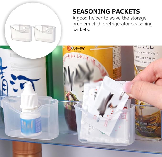 VOSAREA 4pcs Box Storage Box Refrigerator Hanging Rack Refrigerator Drawers Can Organizer for Refrigerator Fridge Drawer Organizer Fridge Storage Shelf Mini Fridge Food Box Small Pp Office