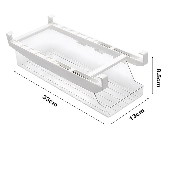 Refrigerator Drawer Can Organizer, Hanging Pull Out Shelf Storage for Soda, Egg, Fruit, Vegetable, Meat - Transparent Container Fits All Fridges