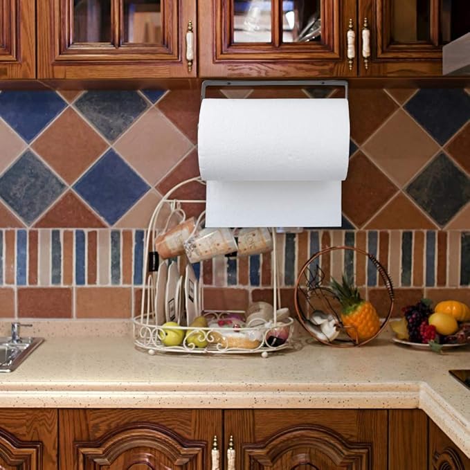 Under Cabinet Paper Towel Holder Wall Mount for Home Kitchen,Stainless Steel for Large Rolls-Bronze