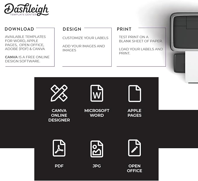 120 Printable Small Bottle Labels for 2 oz. and 4 oz. Bottles, 4 x 1.5 inches