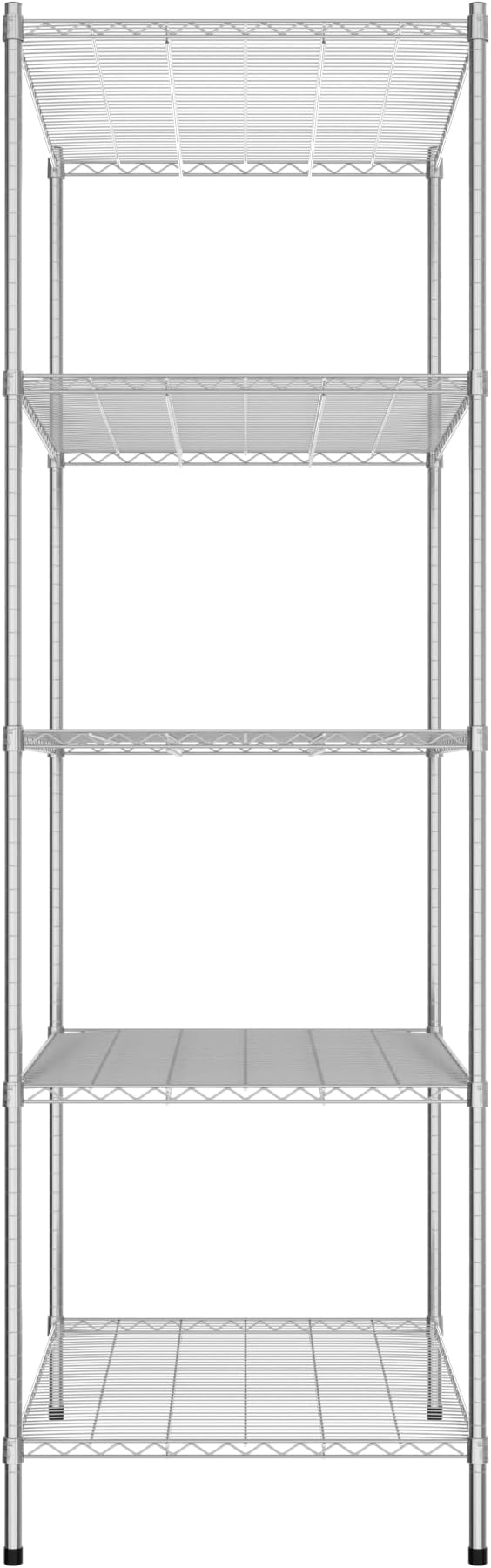 Commercial NSF Listed Chrome Stationary Wire Shelving Kit 30" x 42" x 96", with 5 Shelves Perfect for Warehouse, Walk-in Refrigerator, Freezer, Grocery Store, Restaurant, Dishroom