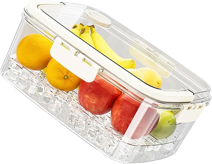 Fridge Storage Box Set with Handles Sturdy Clear Fridge with Lid Stackable Organizers for Kitchen Food Containers