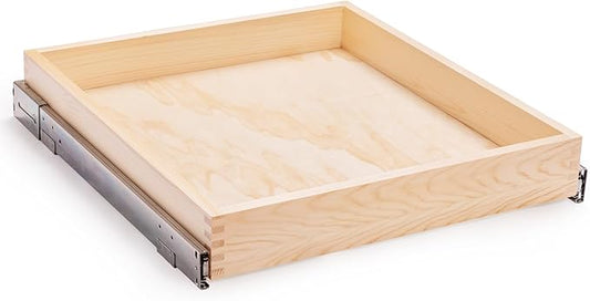 28”W x 21”D x 3”H Soft Close Slide Out Wood Drawer Organizer for Kitchen, (Cabinet Opening>29.5 inches for Bottom Assembly, Width= 29 inches for Side Assembly)