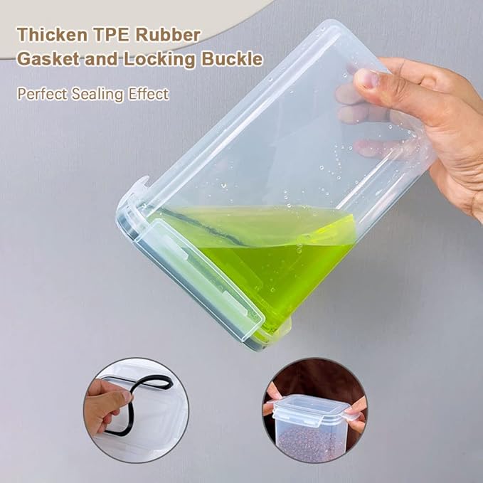 7 Pcs Airtight Food Storage Containers with Lids, Stackable Design Kitchen Canister Set for Cereal Snack Noodle Nut Pasta Flour Rice