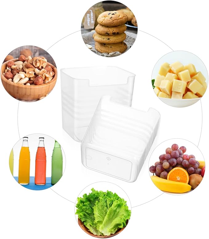 Garneck 2pcs Refrigerator Organizer Bins Design for Easy Access Food-Grade Material for Condiments Vegetables and Drinks Storage