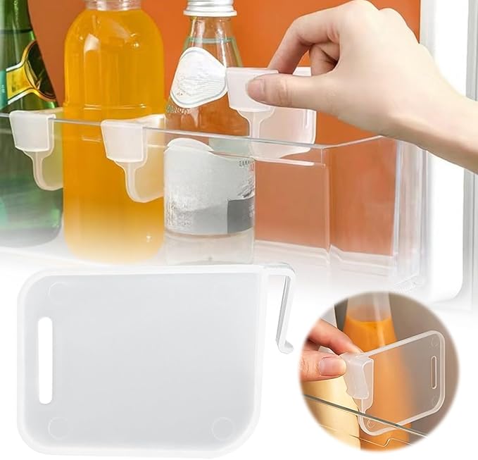 12PCS Adjustable Fridge Divider - Clear Retractable Dividers with Clip for Refrigerator Shelves & Storage, Expandable from 3.1" to 4.7", Fits Freezer Drawers & Cabinets, Space-Saving (Non-retractable)