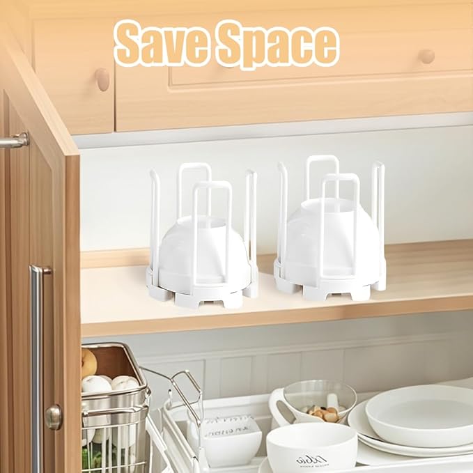 2 Pcs Bowl Rack for Kitchen Cutlery, Retractable Plastic Dish Rack, White Removable Plate Holders Drain Rack, Reusable Multifunctional Plate Organizer for Stacking Bowls and Small Plates