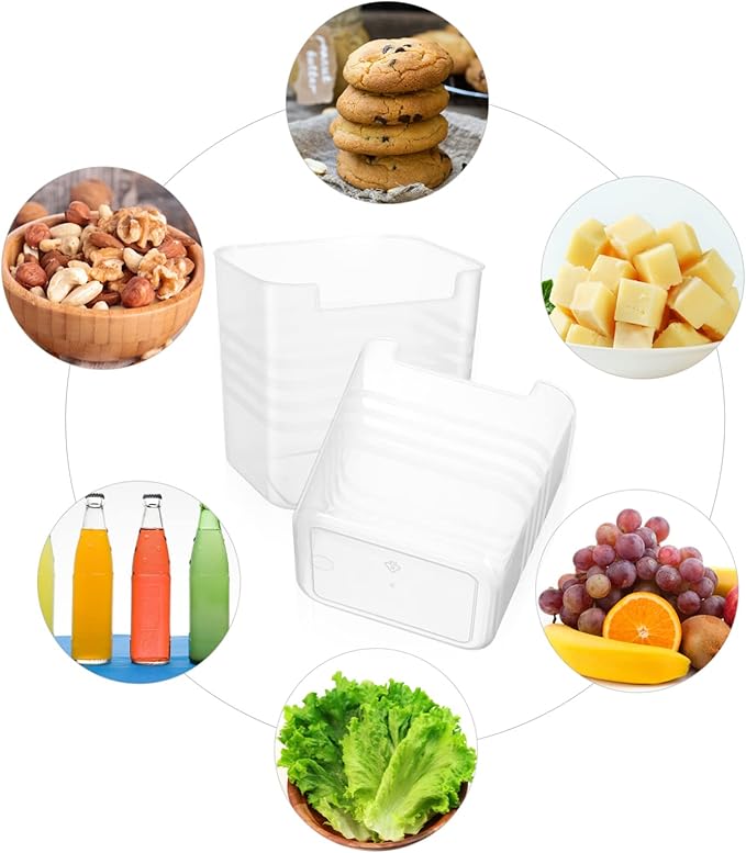 OUNONA 2Pcs Refrigerator Organizer Boxes with Translucent Food-grade Plastic for Kitchen Fridge Side Door Storage Vertical Space-saving Design for Fresh Keeping of Vegetables Fruits and Drinks