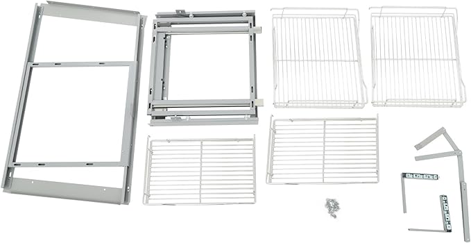 Stainless Steel Pull-Out Corner Cabinet Organizer - Heavy-Duty L-Shaped Kitchen Organizer with 4 Baskets, Left/Right Opening Adjustable for Pantry, Laundry & Cafe (Grey, 35.24"