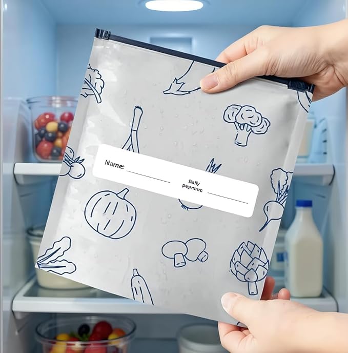 Reusable Aluminum Foil Sealable Storage Bags - aluminum foil Freezer Bags, reusable freezer food grade fresh keeping and meal prep,Suitable for Vegetable, Fruit, Meat, and More (Medium-10)