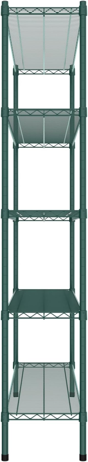 Commercial NSF Listed Green Epoxy Stationary Wire Shelving Kit 14" x 54" x 74", with 5 Shelves Perfect for Warehouse, Walk-in Refrigerator, Freezer, Grocery Store, Restaurant, Dishroom