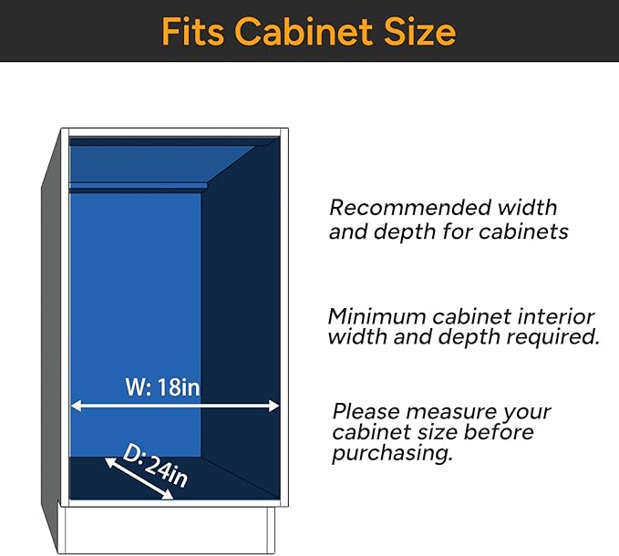 ROOMTEC Pull Out Cabinet Organizer(17" W x 21" D),Heavy Duty Slide Out Shelves,Pull out Drawers for Kitchen Cabinet,Base Cabinet Organization for Home, Kitchen, Bathroom
