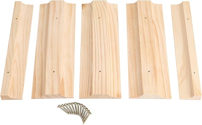 Wine glass holder-a wooden wine glass rack and goblet storage rack installed under the cabinet or countertop (Natural color)