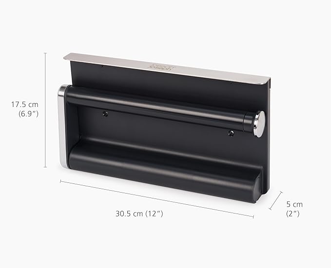 Joseph Joseph RollGrip Under Cabinet Paper Towel Kitchen Roll Holder, Space-Saving, Fits up to 5.5" Diameter Rolls