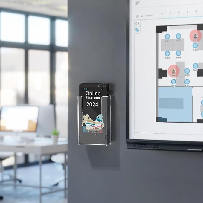 Marketing Holders 12 Pack Trifold Holder with Hanging Hardware Tall Display for 4 Inch Printed Materials Clear Acrylic Wall Display Holds Maps Menus Rack Cards Leaflets Flyers
