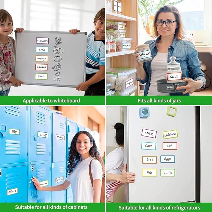 Reusable Sticky Notes Dry Erase Labels for Organizing, Storage Bin, Craft, Jars, Pantry Labels, Chalkboard Labels for Office School Home Gift Chioce, Removable (2x4 inches, 24PCS) (Multi-Color)