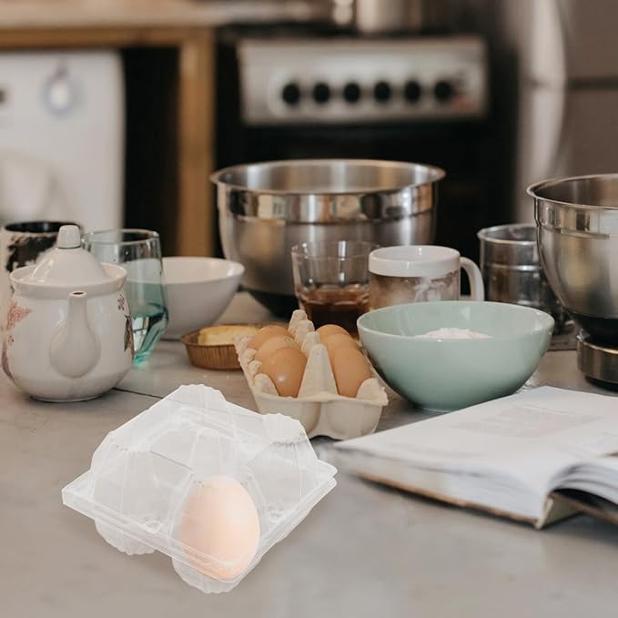 Clear Goose Egg Carton 2-Count Pvc Egg Packaging Box 5.7X5.7X3.74 Inches Lightweight Holder for Fridge Storage Transport and Display