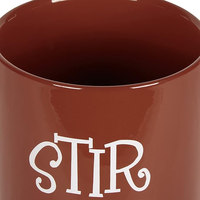 DII Kitchen Accessories Retro Collection Ceramics, Utensil Holder, Cinnamon