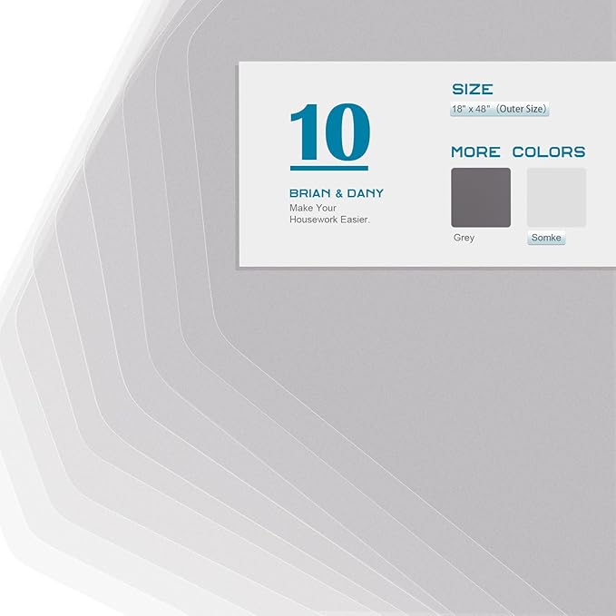 BRIAN & DANY Wire Shelf Liner 18" X 48", Set of 10, Heavy Duty Shelf Liners for Wire Shelving, Waterproof Protector Mats, Transparent