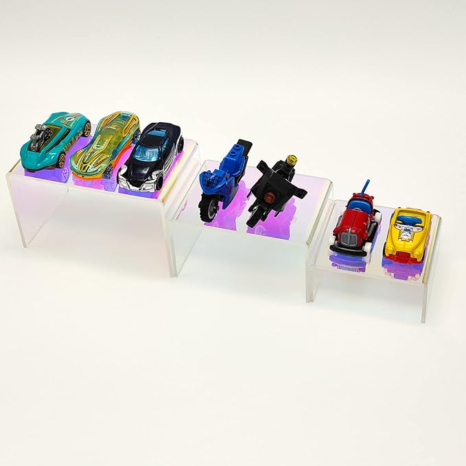 2 Sets Acrylic Display Risers Colorful Product Stand,Cupcakes Holder Dessert Display Transparent Showcase Stands, Candy Bar Risers, Acrylic Lifts Display for Figures