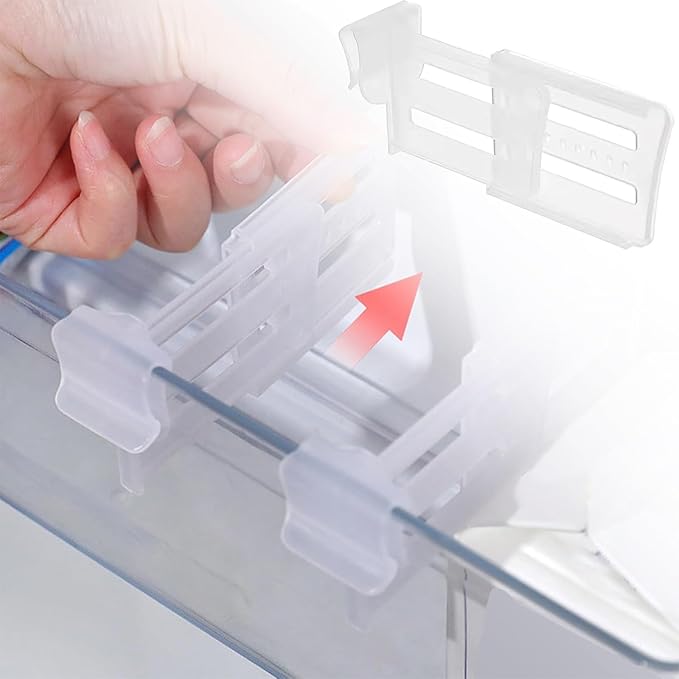 12PCS Adjustable Fridge Divider - Clear Retractable Dividers with Clip for Refrigerator Shelves & Storage, Expandable from 3.1" to 4.7", Fits Freezer Drawers & Cabinets, Space-Saving (Retractable)