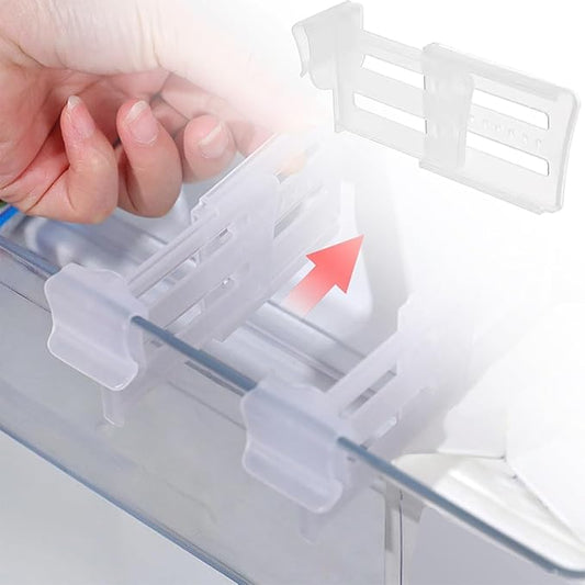 12PCS Adjustable Fridge Divider - Clear Retractable Dividers with Clip for Refrigerator Shelves & Storage, Expandable from 3.1" to 4.7", Fits Freezer Drawers & Cabinets, Space-Saving (Retractable)
