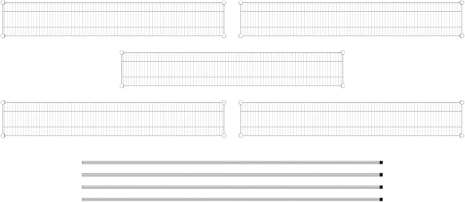 Commercial NSF Listed Chrome Stationary Wire Shelving Kit 12" x 72" x 96", with 5 Shelves Perfect for Warehouse, Walk-in Refrigerator, Freezer, Grocery Store, Restaurant, Dishroom