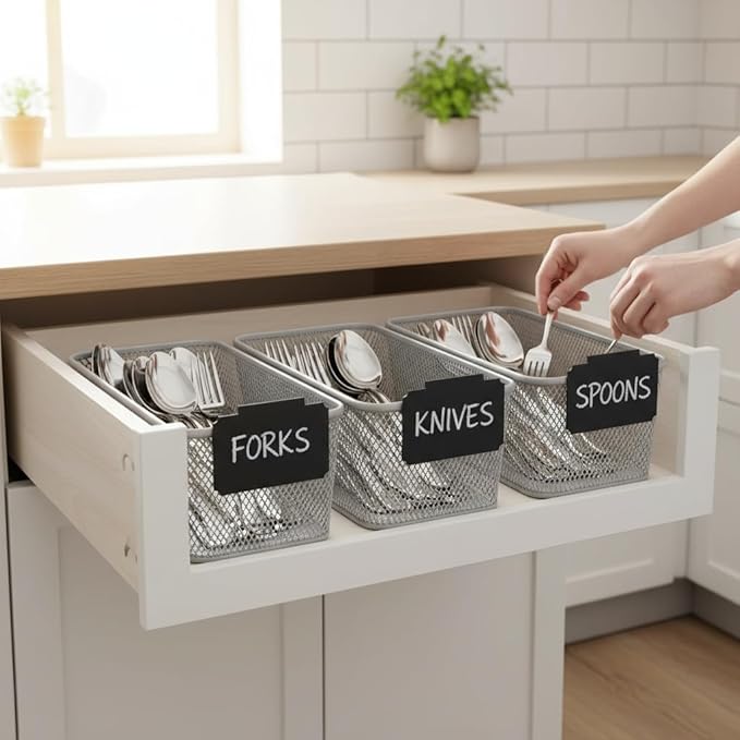 10 Pack Removable Bin Clip Labels, Erasable Storage Basket Tags for Pantry Organization, Reusable Write and Wipe Labels for Kitchen, Office, Classroom & Home Use, Black (3.5"x2.75")