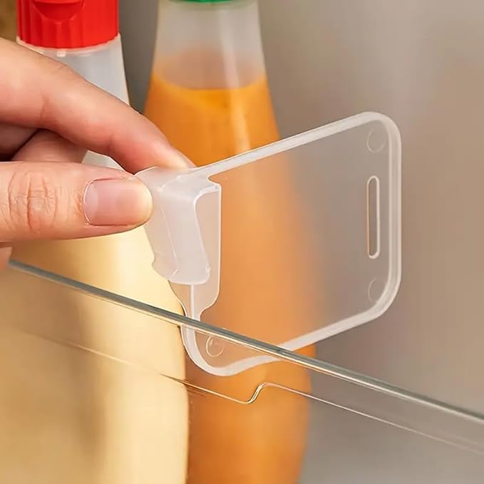 12PCS Adjustable Fridge Divider - Clear Retractable Dividers with Clip for Refrigerator Shelves & Storage, Expandable from 3.1" to 4.7", Fits Freezer Drawers & Cabinets, Space-Saving (Non-retractable)
