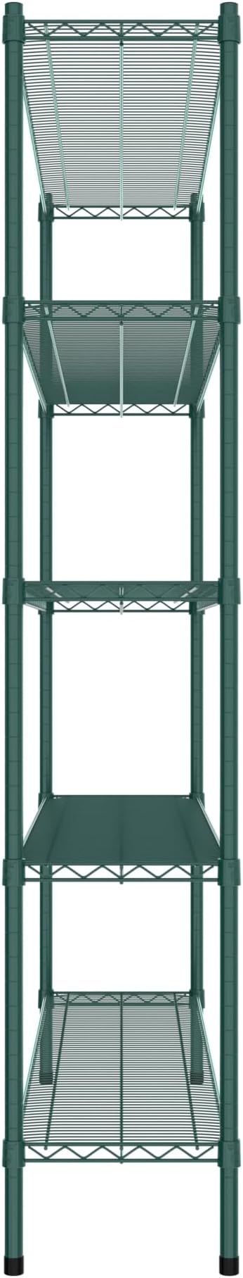 Commercial NSF Listed Green Epoxy Stationary Wire Shelving Kit 14" x 60" x 74", with 5 Shelves Perfect for Warehouse, Walk-in Refrigerator, Freezer, Grocery Store, Restaurant, Dishroom