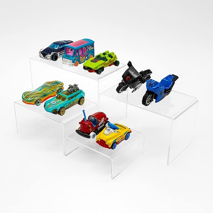 8Pcs Acrylic Display Risers(6",5",4" 3") Clear Product Stand,Cupcakes Holder Dessert Display Transparent Showcase Stands, Candy Bar Risers, Acrylic Lifts Display for Figures