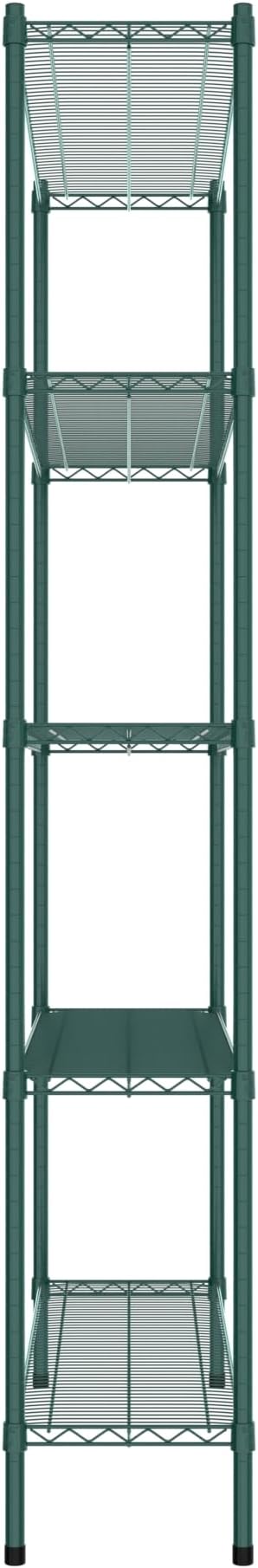 Commercial NSF Listed Green Epoxy Stationary Wire Shelving Kit 14" x 48" x 86", with 5 Shelves Perfect for Warehouse, Walk-in Refrigerator, Freezer, Grocery Store, Restaurant, Dishroom