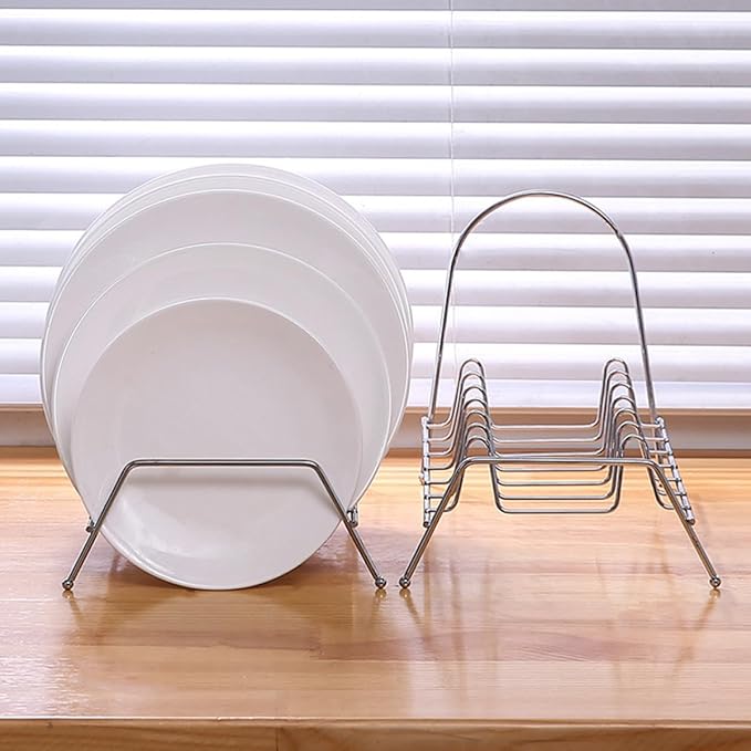 BESPORTBLE Dish Drainer Metal Cabinet Dish Rack Kitchen Counter Organizer Plate Holder Bowl Drying Rack for Kitchen Utensil Storage and Dishware Organization