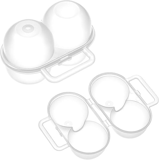 2 Pack 2 Slot Hard Boiled Egg Holder, Portable Camping Egg Container Clear Plastic Eggs Storage Box Lightweight Eggs Carrier Storage Box for Home Kitchen Fridge Picnic Outdoors Carrying