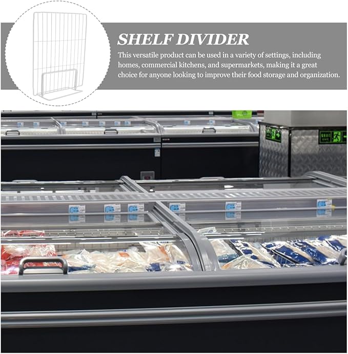 BESTYASH Refrigerator Divider Wire Shelf Organizer Adjustable Freezer Partition Rack for Food Storage and Small Item Classification in Home and Commercial Use