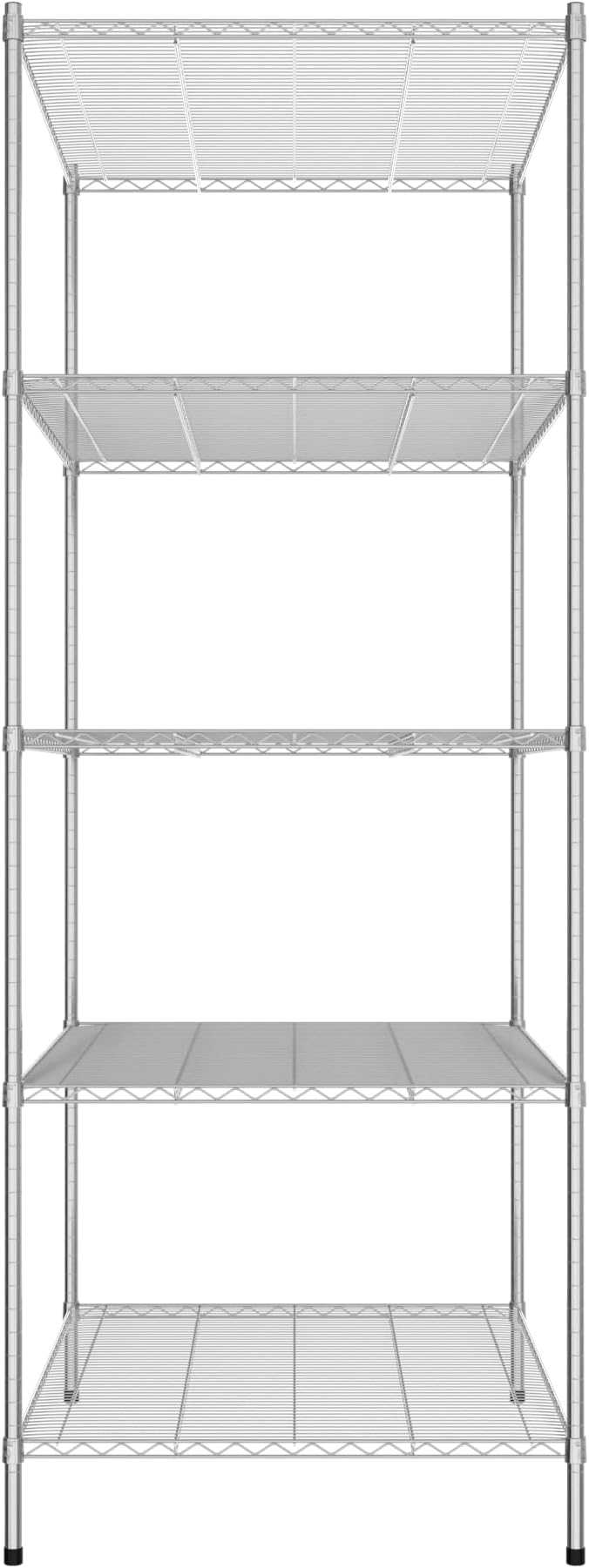 Commercial NSF Listed Chrome Stationary Wire Shelving Kit 36" x 48" x 96", with 5 Shelves Perfect for Warehouse, Walk-in Refrigerator, Freezer, Grocery Store, Restaurant, Dishroom