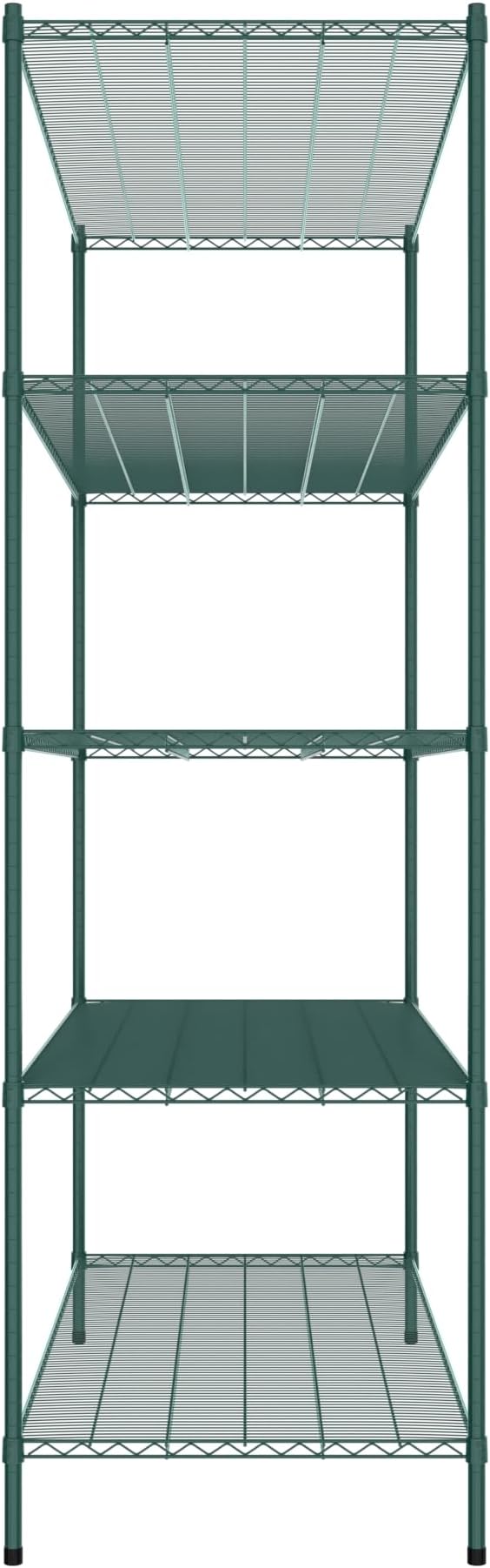 Commercial NSF Listed Green Epoxy Stationary Wire Shelving Kit 30" x 72" x 96", with 5 Shelves Perfect for Warehouse, Walk-in Refrigerator, Freezer, Grocery Store, Restaurant, Dishroom