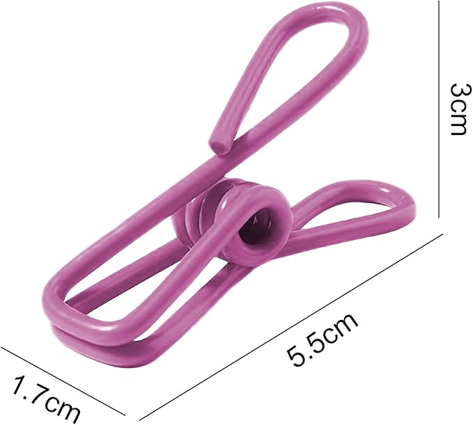 Multipurpose Metal Bag Clips - 2 Inch Colorful Sealer for Sealing Food, Paper Holder, Clothesline Clip for Laundry Hanging, Kitchen Bags (Pink, 36PCS)