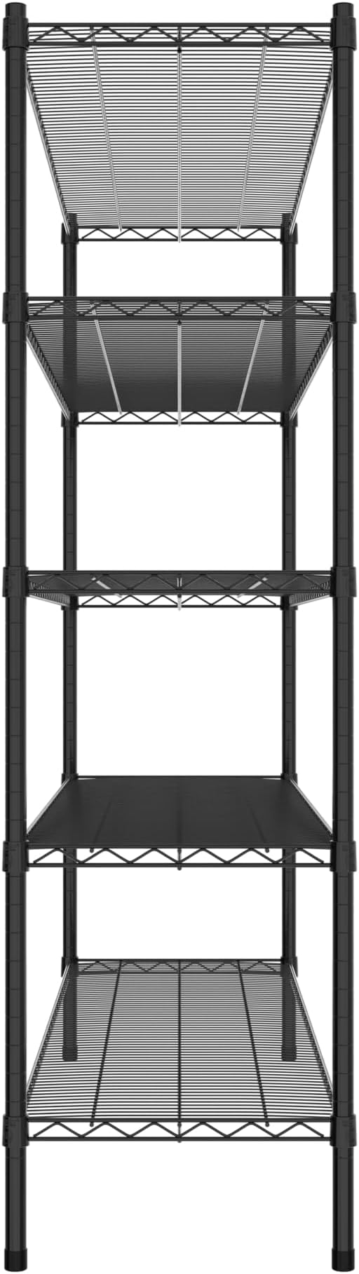 Commercial NSF Listed Black Epoxy Stationary Wire Shelving Kit 18" x 60" x 64", with 5 Shelves Perfect for Warehouse, Walk-in Refrigerator, Freezer, Grocery Store, Restaurant, Dishroom