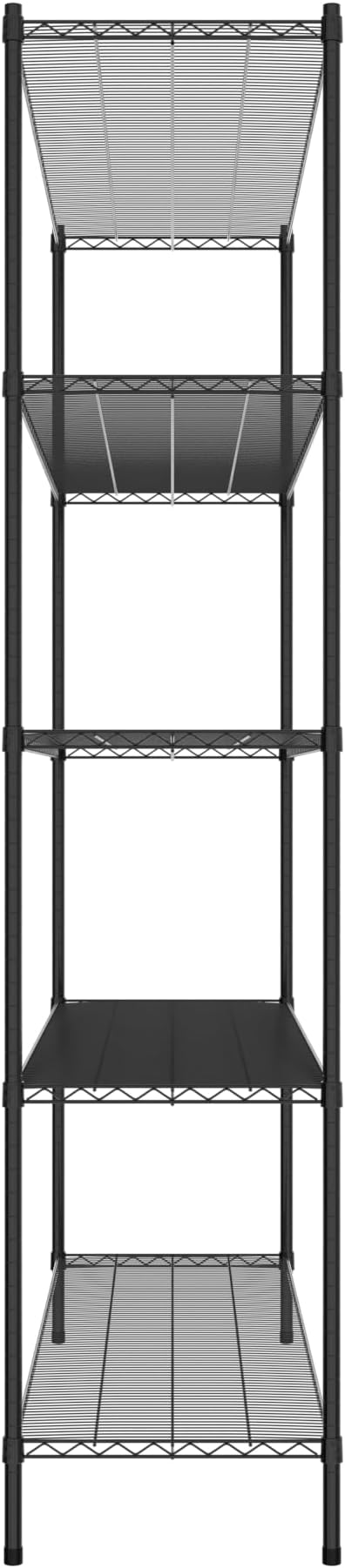 Commercial NSF Listed Black Epoxy Stationary Wire Shelving Kit 21" x 72" x 96", with 5 Shelves Perfect for Warehouse, Walk-in Refrigerator, Freezer, Grocery Store, Restaurant, Dishroom