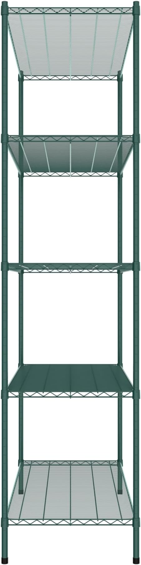 Commercial NSF Listed Green Epoxy Stationary Wire Shelving Kit 24" x 60" x 96", with 5 Shelves Perfect for Warehouse, Walk-in Refrigerator, Freezer, Grocery Store, Restaurant, Dishroom