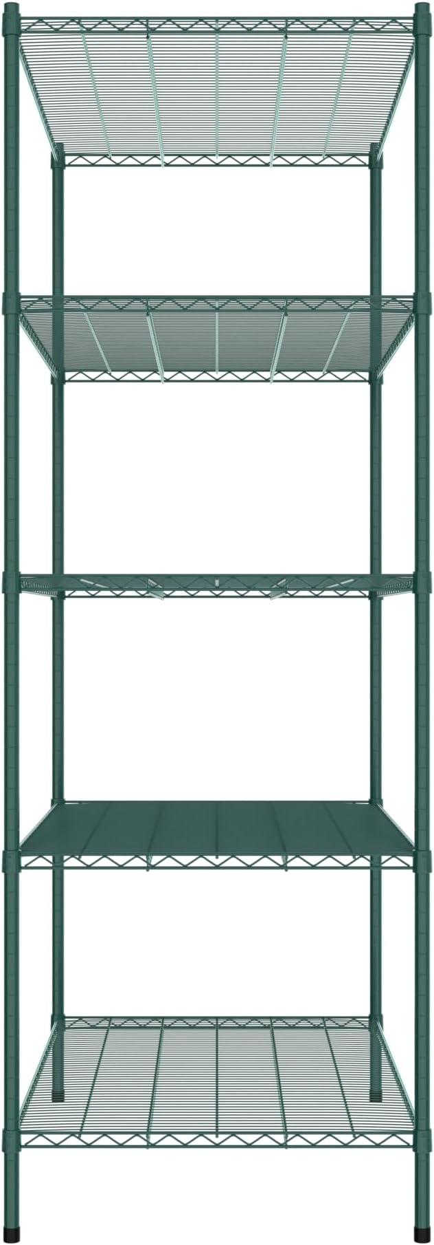 Commercial NSF Listed Green Epoxy Stationary Wire Shelving Kit 30" x 48" x 86", with 5 Shelves Perfect for Warehouse, Walk-in Refrigerator, Freezer, Grocery Store, Restaurant, Dishroom